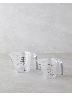 English Home Daniel Plastik 2’li Ölçü Kabı Mutfak Gereci 300 – 600 ml Şeffaf