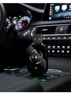 İntora Araç Içi Kablosuz Carplay Android Auto Airplay Adaptörü