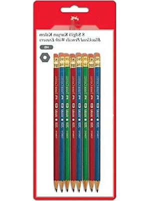 MarkEntegra Orta Yumuşak Uçlu, Silgili Kurşun Kalem Seti (8 Adet)