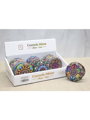 İntora Taşlı Yuvarlak El Aynası Kalın