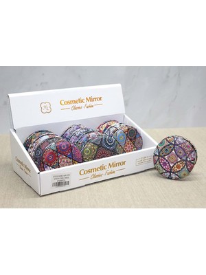 İntora Taşlı Yuvarlak El Aynası Kalın