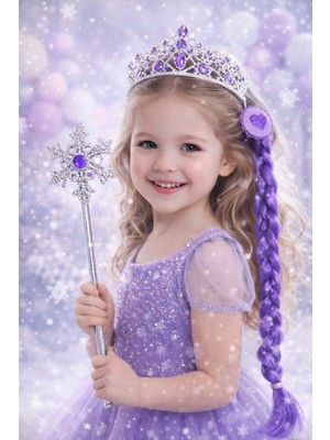 Bkmc Kartanesi Princess Dream Taç Asa Seti Saçlı Kartanesi Prensesi Taç Asa Seti