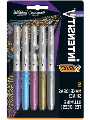 MarkEntegra Metallic Renkli Kalıcı Işaretleyici Seti - 5'li Paket - Koyu ve Açık Yüzeyler Için