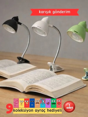 Kuzey Hırdavat Mandallı Kitap Okuma Lambası Kitap Okuma Işığı LED Pembe Renk Kitap Okuma Lambası