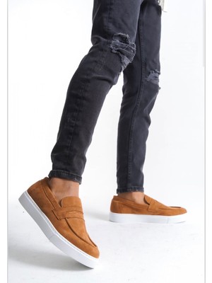 Baybonza BA0580 Bağcıksız Kuşaklı Yüksek Taban Taba Süet Erkek Ayakkabı