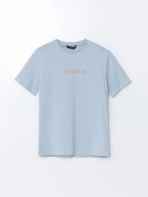 Lc Waikiki Yeni Sezon Bisiklet Yaka Baskılı Penye Erkek Tişört