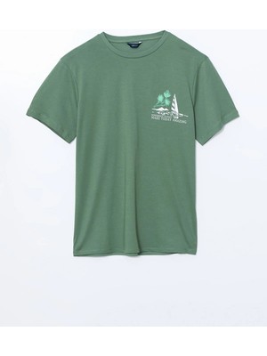 Lc Waikiki Yeni Sezon Bisiklet Yaka Kısa Kollu Baskılı Penye Erkek Tişört