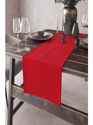 Kırmızı Desensiz Tek Renk Premium Runner Masa Örtüsü SHRNR023