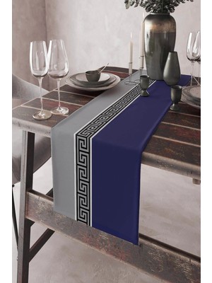 Lacivert Avangarde Tasarımlı Premium Masa Örtüsü Runner SHRNR144