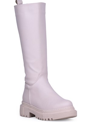 OXI Ghattix Kadın Düz Çizme Fermuarlı Bot Kaymaz Kauçuk Taban