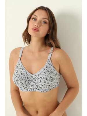 Nivene Desteksiz Penye Toparlayıcı Kadın Sütyen Desenli