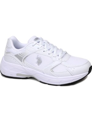 U.s. Polo Assn. Kadın Günlük Kullanıma Uygun Beyaz Ayakkabı Düz Taban ve Suni Deri Malzeme