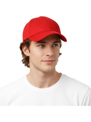 Maviş Tuhafiye Logosuz Kırmızı Modern Spor Şapka Erkek/kadın