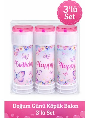 Bkmc Party Doğum Günü Köpük Balon Seti 3’lü 5’li 10’lu Kelebekli Parti Köpüğü Kız Çocuk Hediyelik