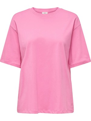 Only Jdy Kadın Yuvarlak Yaka Pembe T-Shirt - 15366305