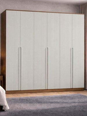 Mobilique Nova No.4 Altı Kapaklı 6raflı Gardırop Çam-Vizon