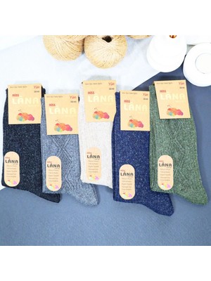 Kadın Kışlık (5 ÇİFT) Lambswool Termal Etkili Yün Çorap