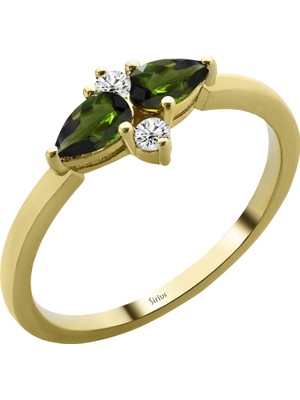 Sirius Pırlanta ve Yeşil Turmalin Taşlı Veloria Yüzük 0417R0351