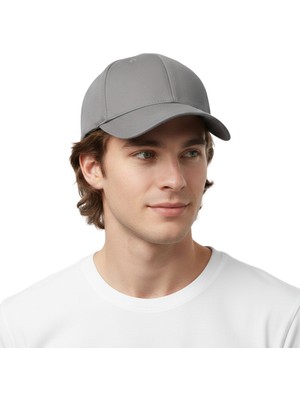 Maviş Tuhafiye Logosuz Gri Modern Spor Şapka Erkek/kadın