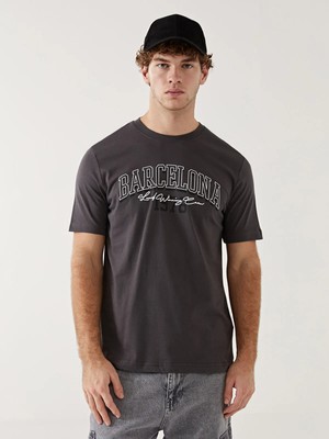 Lc Waikiki Yeni Sezon Bisiklet Yaka Kısa Kollu Baskılı Penye Erkek Tişört