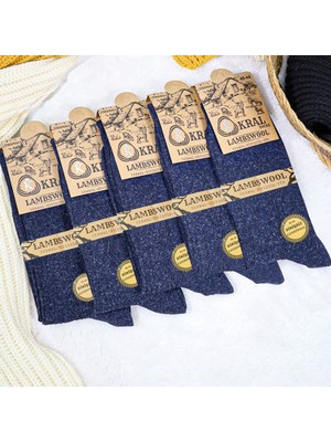 Kral Socks Erkek Kışlık Termal Etkili (5'li Paket) Lambswool Kuzu Yün Çorap