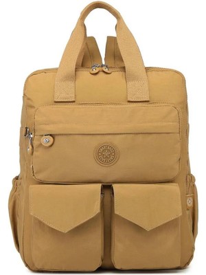 Smart Bags Büyük Boy Krinkıl Kumaş Sırt Çantası BC 1175 - Taba