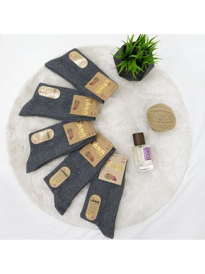 Kral Bayan Çorap 5 Çift Kışlık Yün Çorap Lambswool (Özel Kuzu Yünlü) Kadınlar Için Termal Özellikli