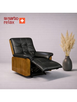 Smarto Relax Tv Koltuğu Berjer – Berlin Serisi, Elektrikli Kademeli Sırt Dayama, Ergonomik Tasarım,gerçek  Deri , Dekoratif Tekli Koltuk (Salon/oturma Odası)