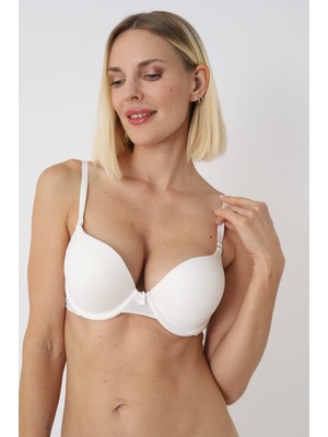 Nivene Beyaz Çift Destekli Double Ultra Destekli Push Up Sütyen Çift Dolgulu ULTRA YUMUŞAK SÜTYEN