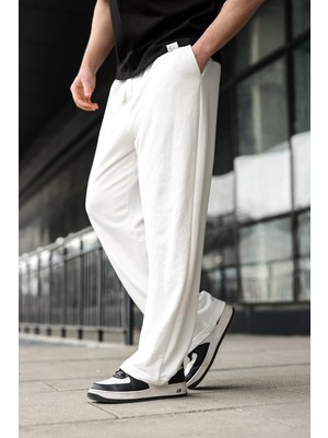 Madmext Ekru Rahat Kesim Bol Paça Erkek Eşofman Altı E6589