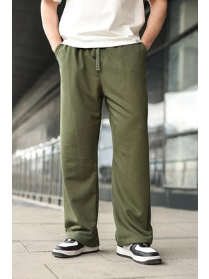 Madmext Haki Rahat Kesim Bol Paça Erkek Eşofman Altı E6589