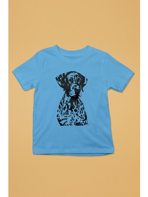 Darkhane Alman Shorthair - Köpek Baskılı Unisex Turkuaz Çocuk Tişört - T-Shirt CT003