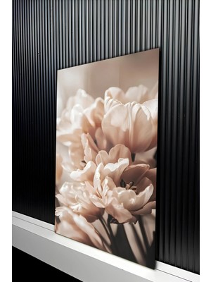 KutuTR Modern Pastel Tonlu Lale Bahçesi Temperli Cam Tablo 50X70 cm 2d Uv Baskı - YCT468