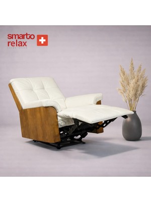 Smarto Relax Tv Koltuğu Berjer – Berlin Serisi, Elektrikli Kademeli Sırt Dayama, Ergonomik Tasarım,gerçek  Deri , Dekoratif Tekli Koltuk (Salon/oturma Odası)