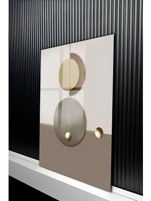 KutuTR Modern Soyut Geometrik Tasarım Temperli Cam Tablo 50X70 cm 2d Uv Baskı - YCT396