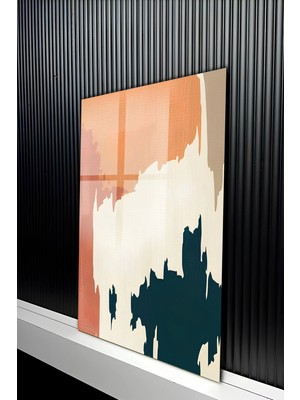 KutuTR Modern Soyut Renk Bloklu Temperli Cam Tablo 50X70 cm 2d Uv Baskı - YCT432
