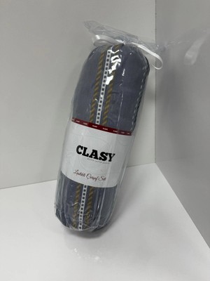 Clasy Ranforce Lastikli Çarşaf Seti Çift Kişilik Mavi Gri ÇKLÇ-255 %100 Pamuk