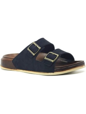 Benitto Kids Witta Çift Tokalı Ortopedik Günlük Kaymaz Yumuşak Deri Ev Dışarı Terliği