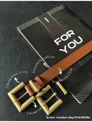 Fiori Antik Kare Tokalı Köprülü Kadın Kemeri, Pantolon Kemeri, Ceket Kemeri, Elbise Kemeri