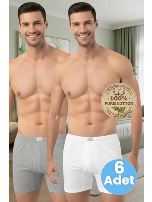 Uniquetrenders  Erkek %100 Pamuklu 6'lı Süprem Kumaş Penye Boxer
