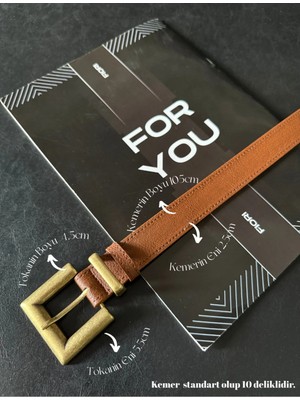 Fiori Antik Kare Tokalı Köprülü Kadın Kemeri, Pantolon Kemeri, Ceket Kemeri, Elbise Kemeri