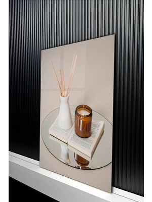 KutuTR Modern Mum ve Kitap Temalı Temperli Cam Tablo 50X70 cm 2d Uv Baskı - YCT467