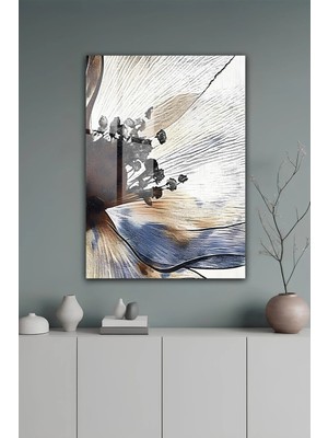 KutuTR Soyut Manzara ve Ağaç Silüeti Desenli Modern Temperli Cam Tablo 2d Uv Baskı - YCT628