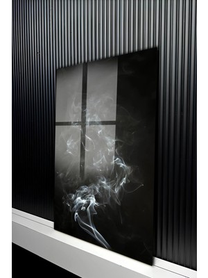 KutuTR Gemini Şunu Dedi: Modern Soyut Duman Efektli Temperli Cam Tablo 50X70 cm 2d Uv Baskı - YCT382