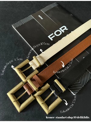 Fiori Antik Kare Tokalı Köprülü Kadın Kemeri, Pantolon Kemeri, Ceket Kemeri, Elbise Kemeri