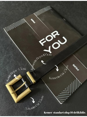 Fiori Antik Kare Tokalı Köprülü Kadın Kemeri, Pantolon Kemeri, Ceket Kemeri, Elbise Kemeri