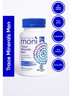Moni Vitamins Moni Trace Minerals Men Biotin, Krom, Çinko, Selenyum, Saw Palmetto 60 Vegan Kapsül