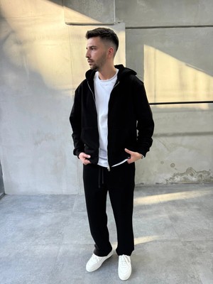 Difransel Jeans Erkek Fermuarlı Basic Eşofman Takımı