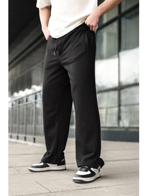 Madmext Siyah Bol Paça Erkek Eşofman Altı E6587