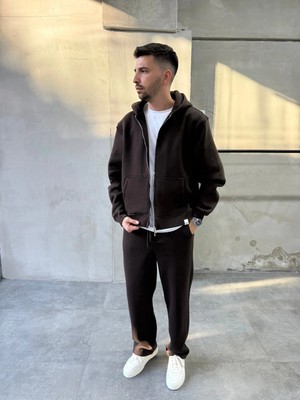 Difransel Jeans Erkek Fermuarlı Basic Eşofman Takımı